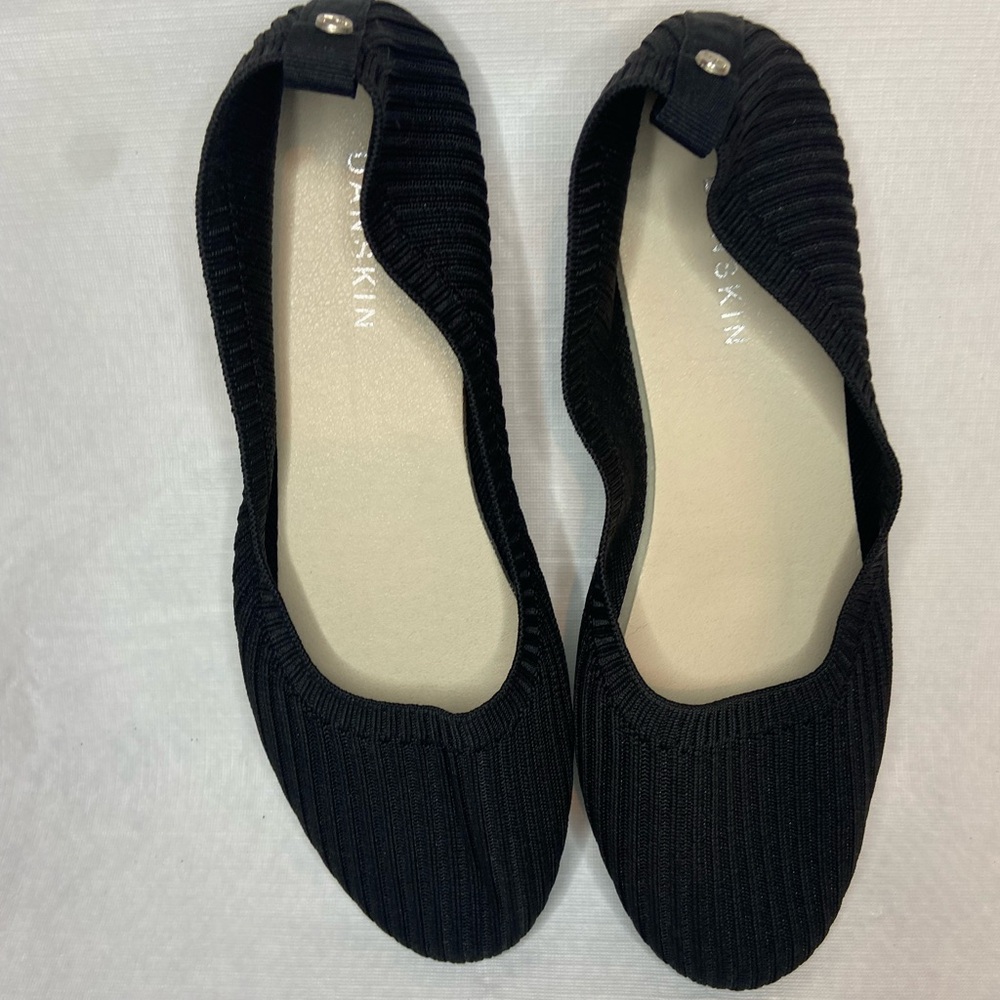 Danskin Vision Black Knit Ballet Flat Size 10M Light Packable Breathable - Picture 3 of 9